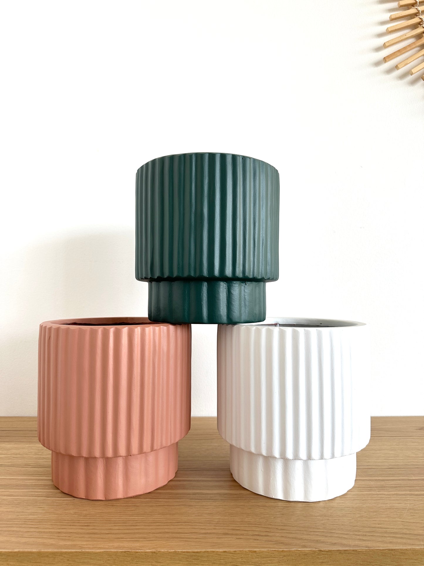 Ridged Cylinder Planter | Terracotta |  6”